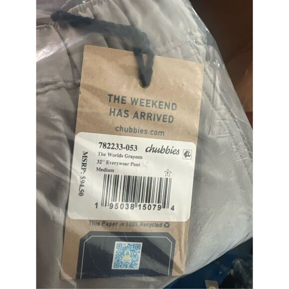 Chubbies NWT Everywhere Performance 32” Pants, Small, Worlds Grayest - Picture 5 of 5